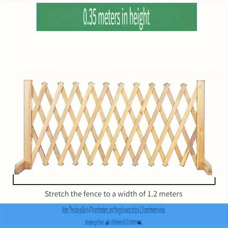 Wooden Pet Fence with Retractable Gate