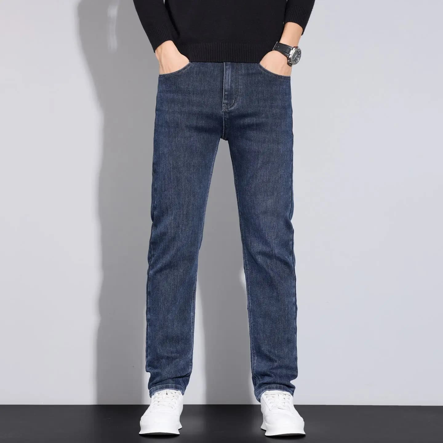 Men's Elastic Slim Fit Business Casual Jeans