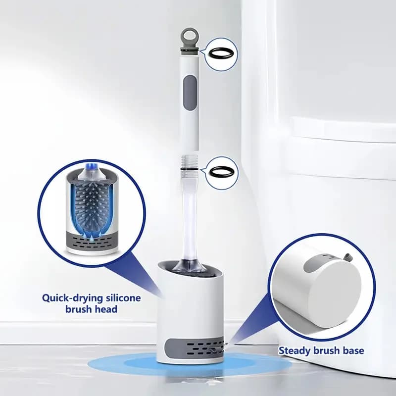 Toilet Bowl Brush Holder with Refillable Dispenser