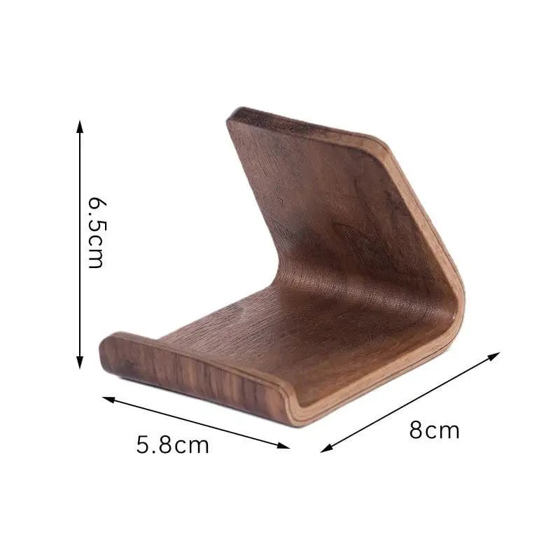 ☽Wooden Phone Stand,Minimalist Walnut Cell Phone Holder,Desktop Phone Stand for All Smartphones & Tablets