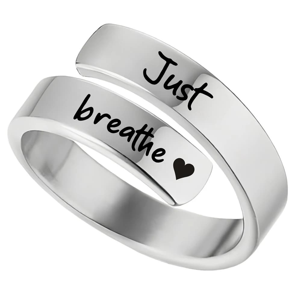 Just Breathe Heart Ring