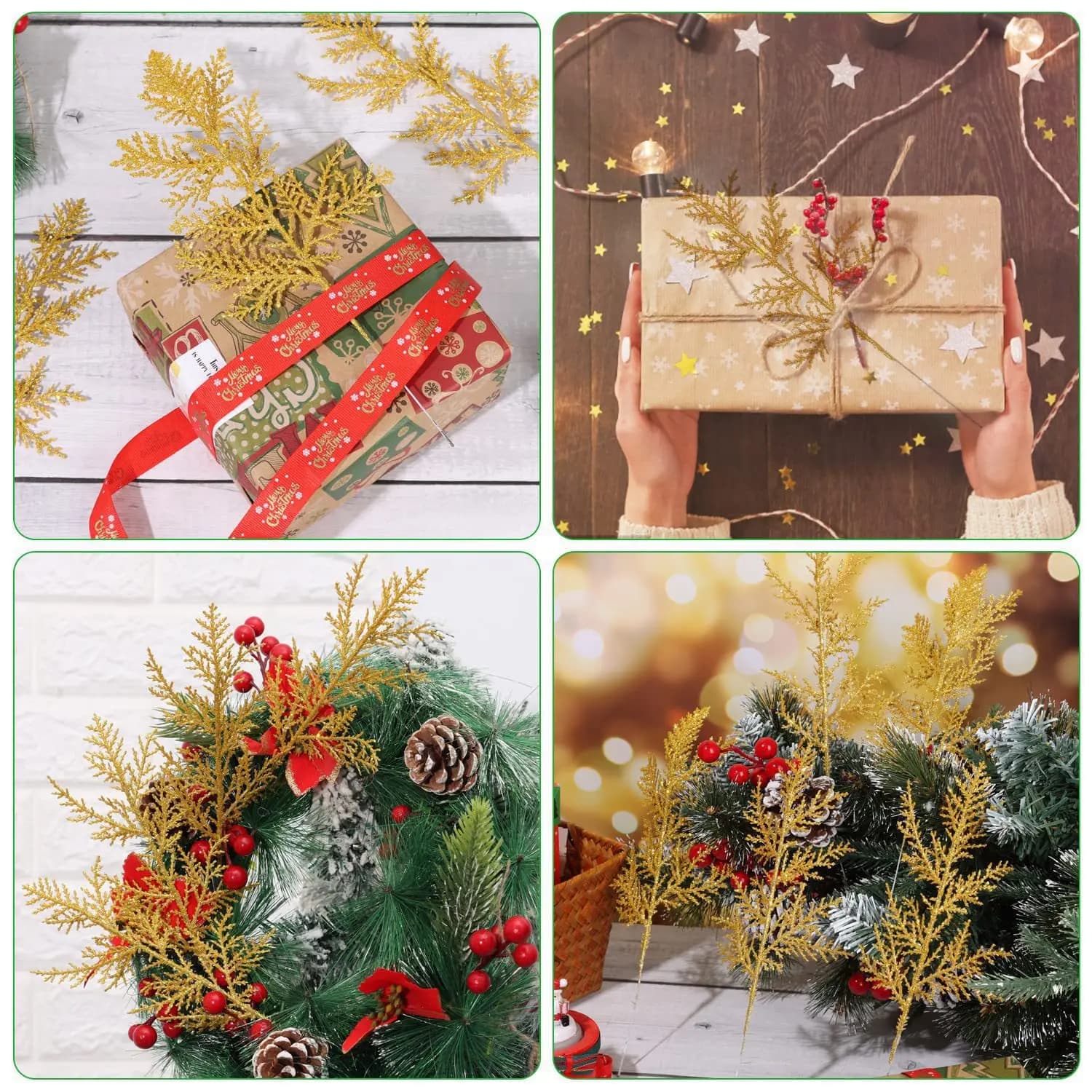 Glitter Branches Artificial Berry Floral Stems