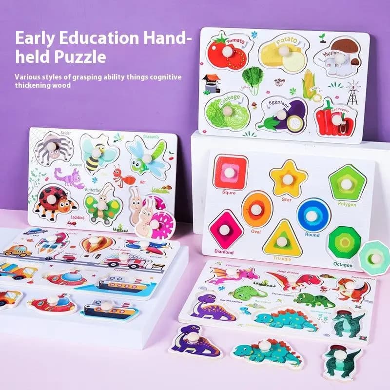 Wooden Peg Puzzles for Toddlers