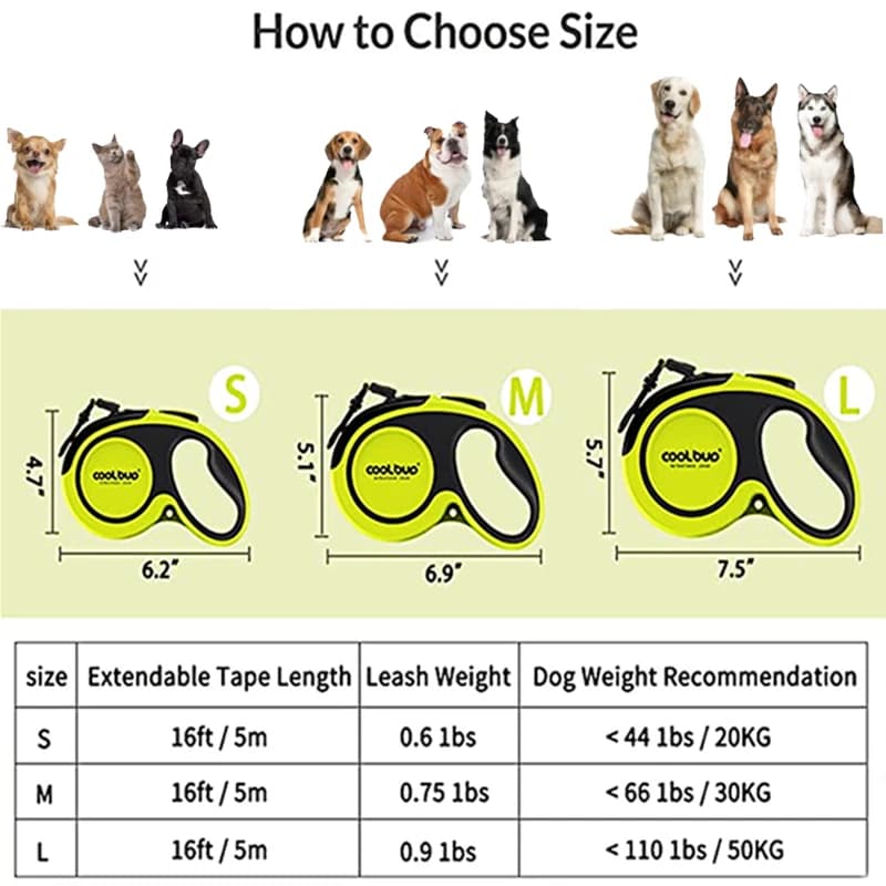 Retractable Dog Leash 16 Foot