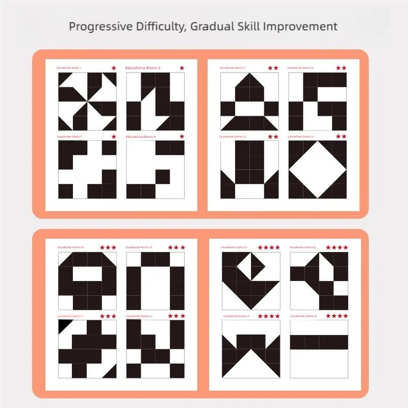 Black and White Building Block Puzzles