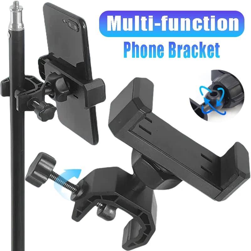 Live Multi-function Tripod Phone Bracket Universal Clip-on CellPhone Holder Webcast Fixed Clip Accessories for iPhone Samsung