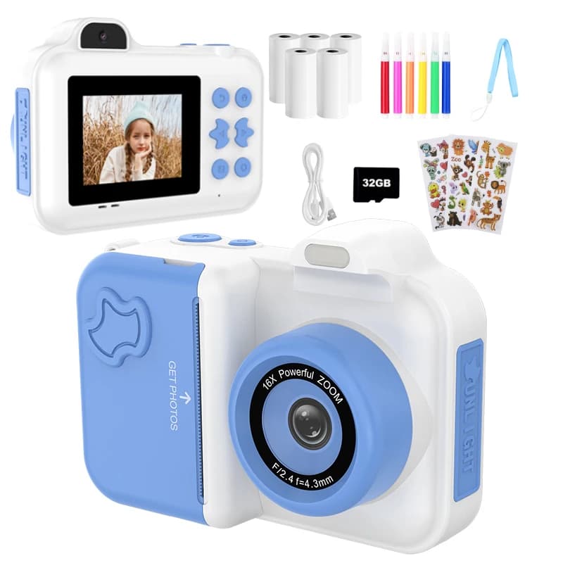 Kids Instant Print Camera with Dual Lens