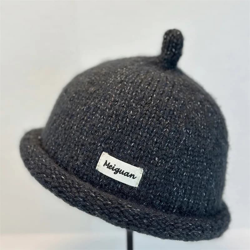 Women's Winter Knit Beanie with Turned-up Brim
