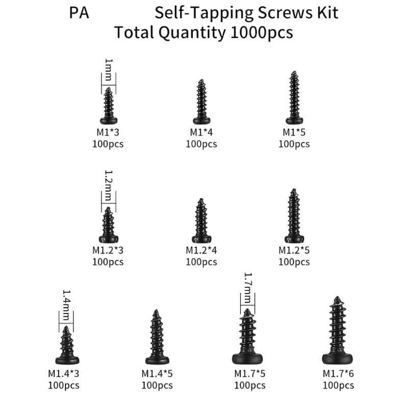 Mixed Size Self-Tapping Screw Assortment