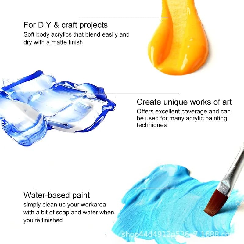 Acrylic Pigment Set 24/36 Colors 60ml