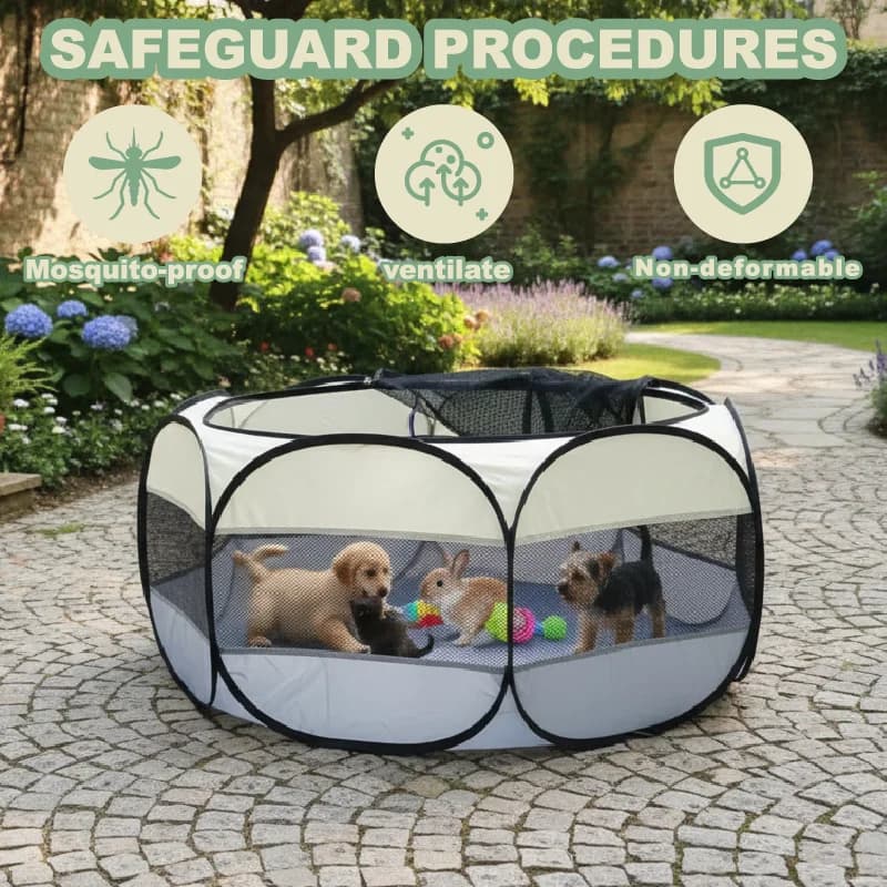 Foldable Portable Small Animal Playpen With Cover