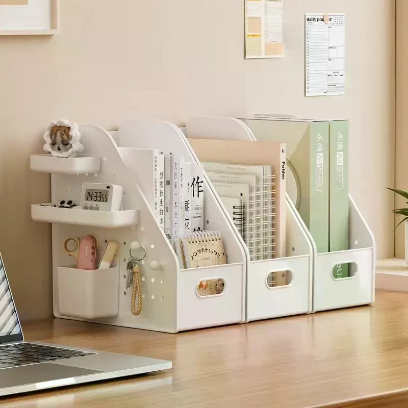 Desk File Organizer with Modular Storage Boxes for Home and Office Use