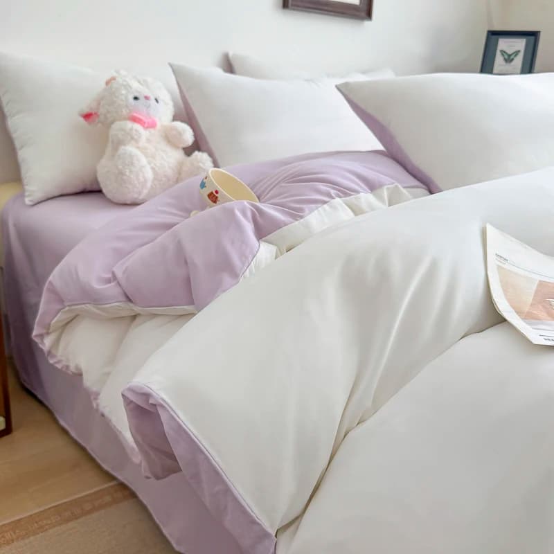 Cotton Bed Linen Set with Duvet Cover and Pillowcases
