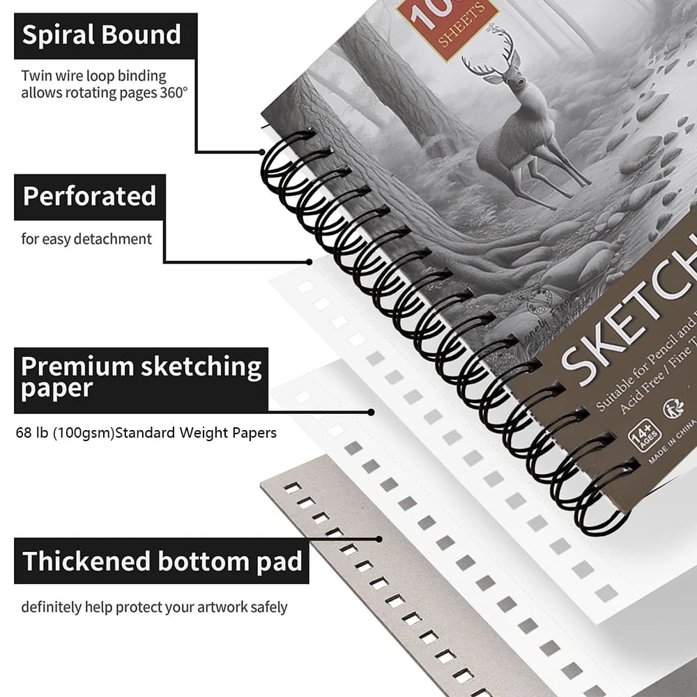 100-Sheet Acid-Free Sketchbook Pad
