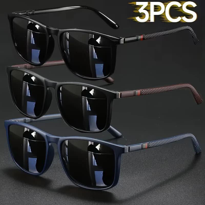 2/3pcs Luxury Square Vintage Cycling Sunglasses Men Women Fashion Travel Driving Fishing Sun Glasses Male Eyewear UV400