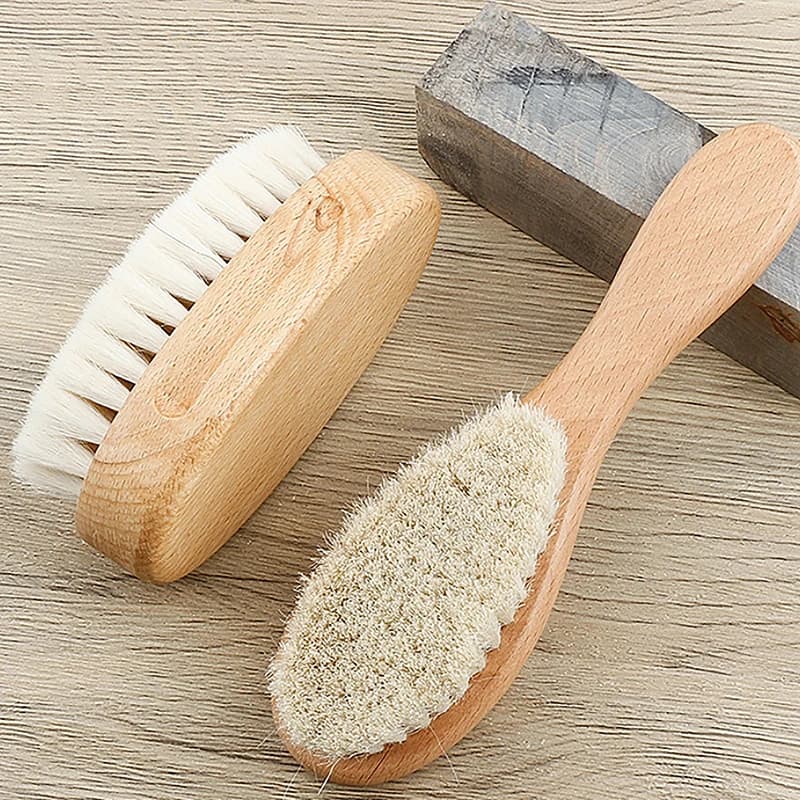 Wool Beard Brush with Beech Wood Handle