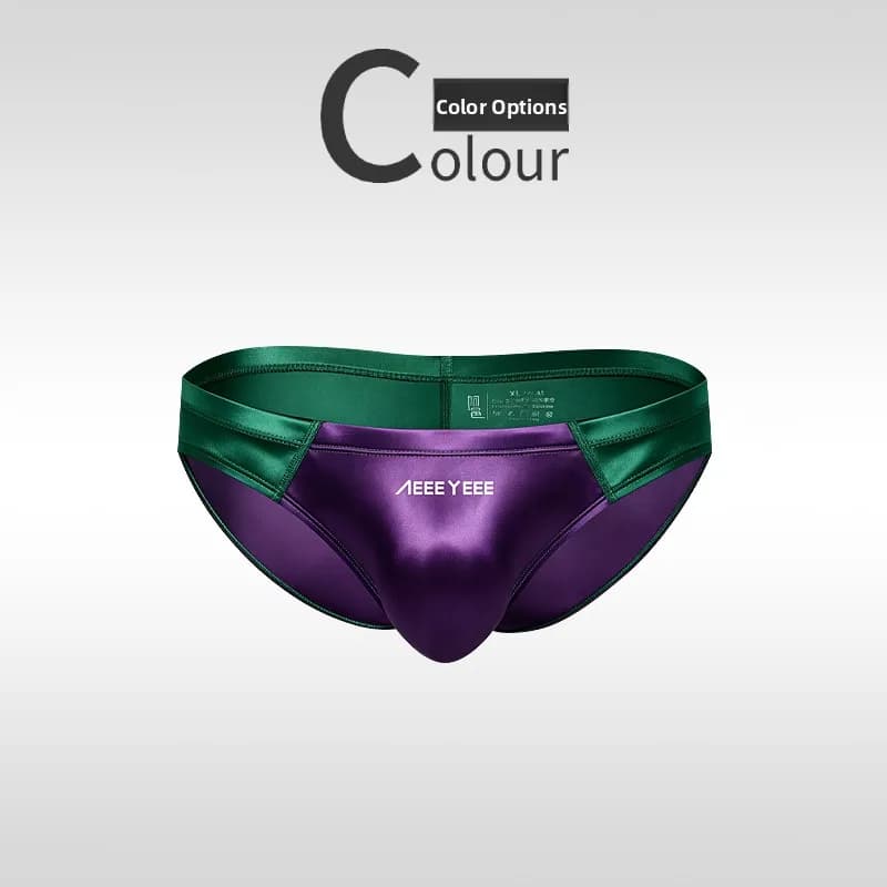 Low-Waist Satin Breathable Men's Sports Briefs