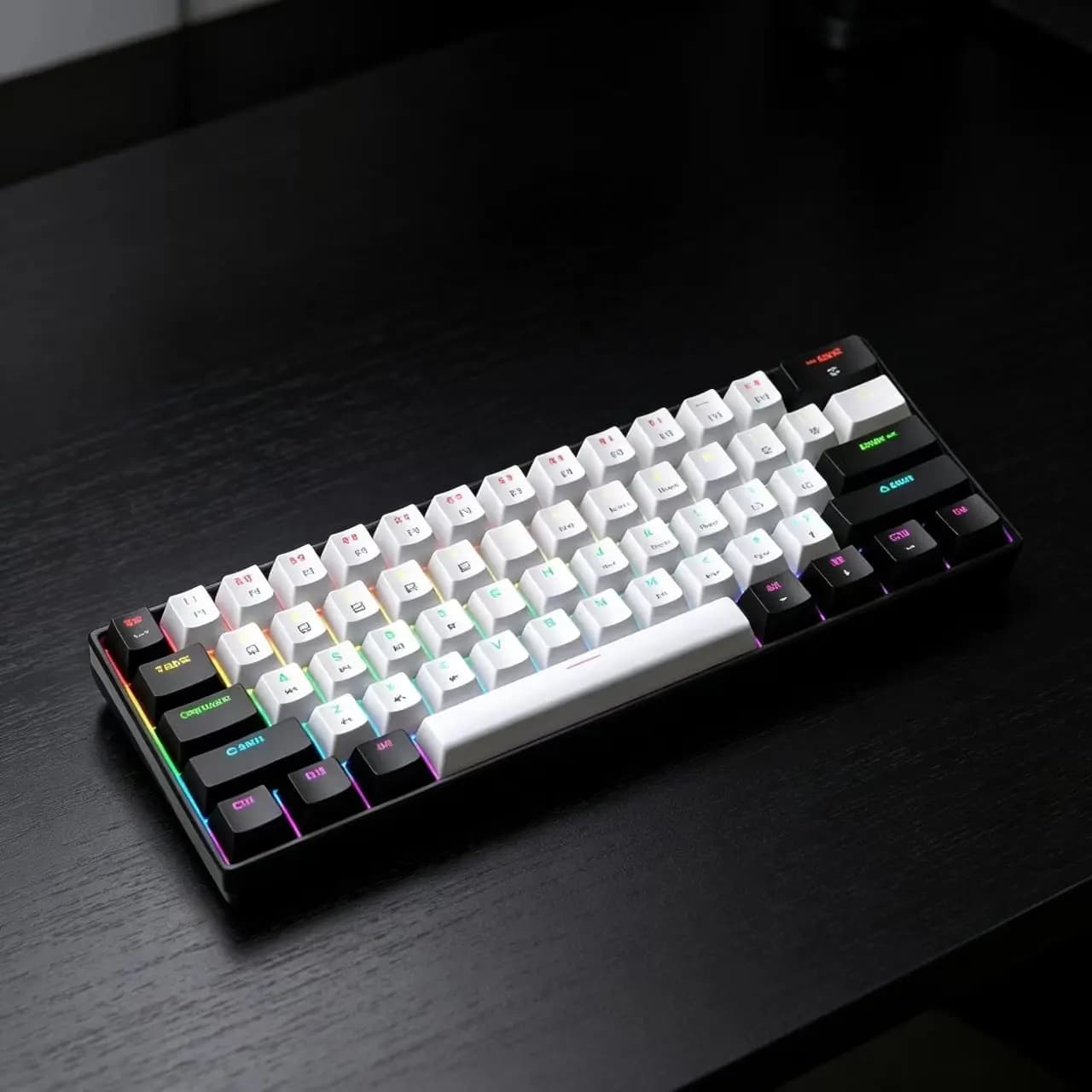 61 key Gaming Mechanical Keyboard RGB Backlit Ultra Compact Mini Layout Suitable for PC/Mac Gamers and Typists