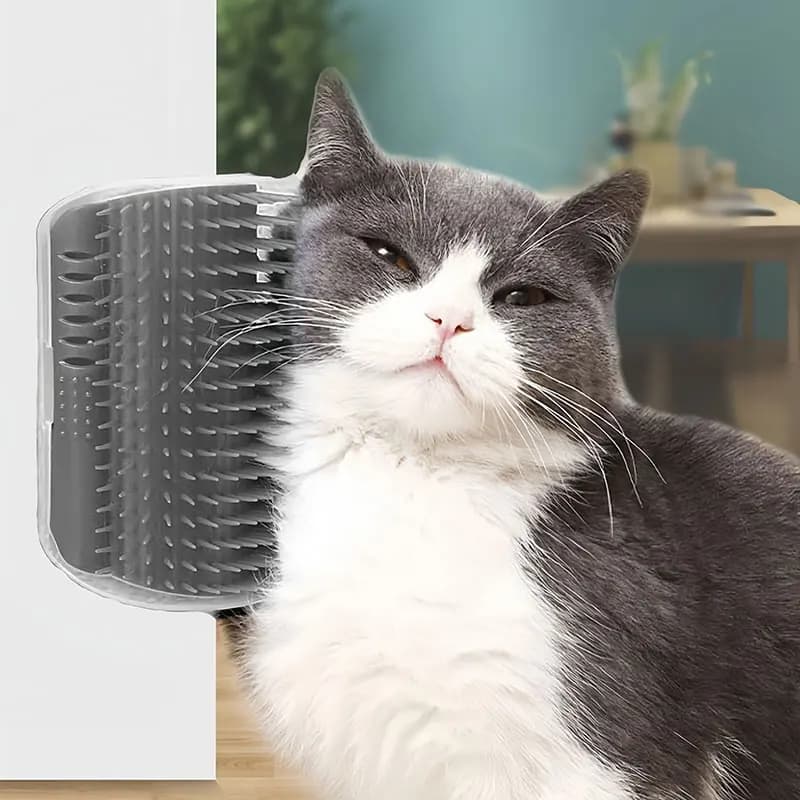 Cat Self Groomer Brush Wall Corner Soft Grooming Scratcher and Brush for Short Long Fur Cats Softer Massage Toy pet products