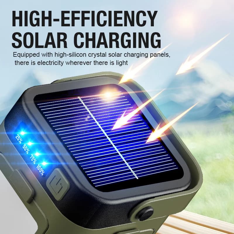 Multifunctional Camping Lamp with Solar Type-C Dual Charging Mode Expandable Light Source Design for Multiple Outdoor Scenarios