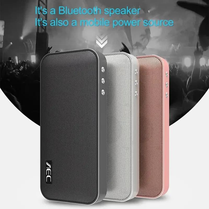 Bluetooth Speaker with Power Bank Function Outdoor Portable Slim Mini Deep Bass