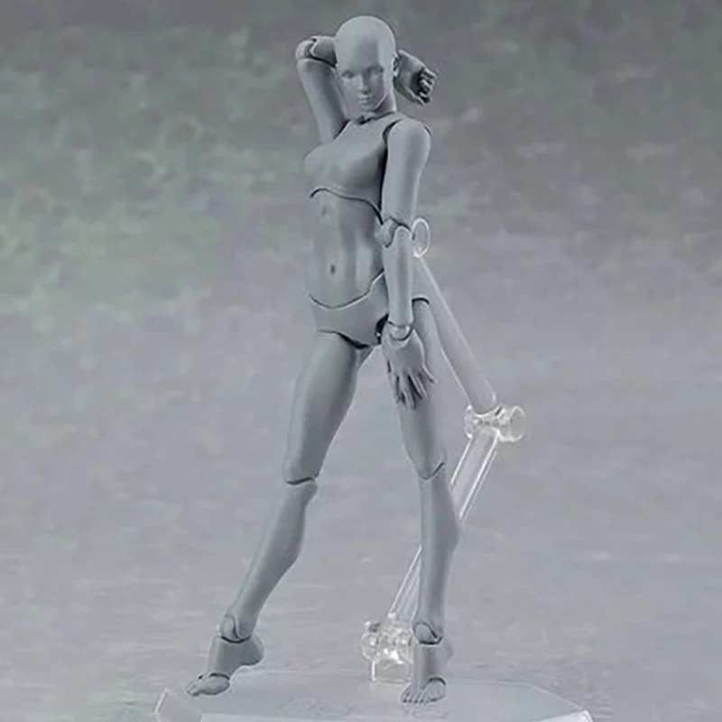 Poseable Action Figure Model with Stand