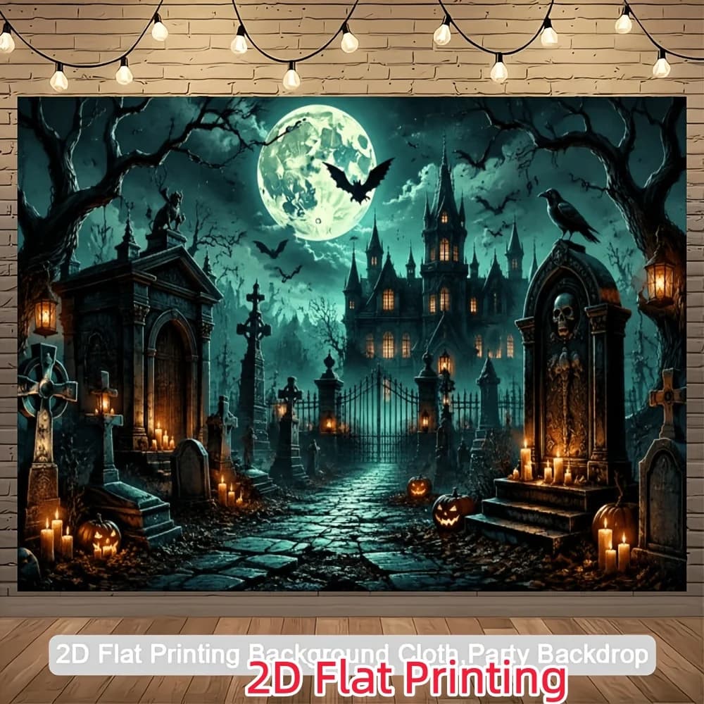 Gothic Halloween Photography Backdrop Banner