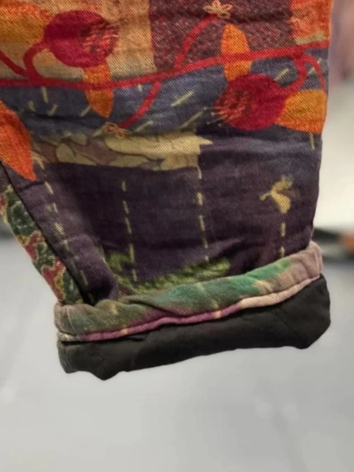 Ethnic Patchwork Cotton Padded Harem Pants