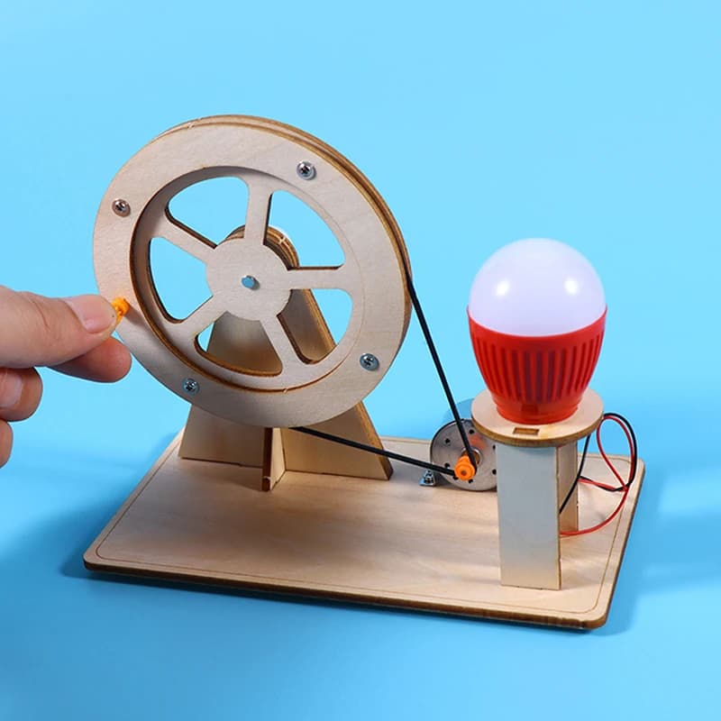 Wooden Hand Crank Generator Toy