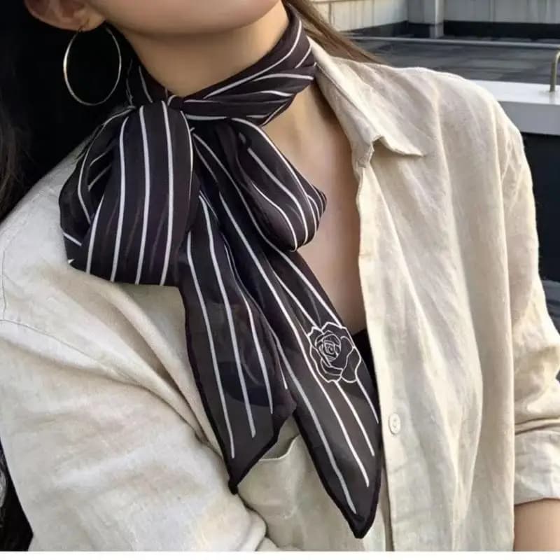 Striped Silk Scarf