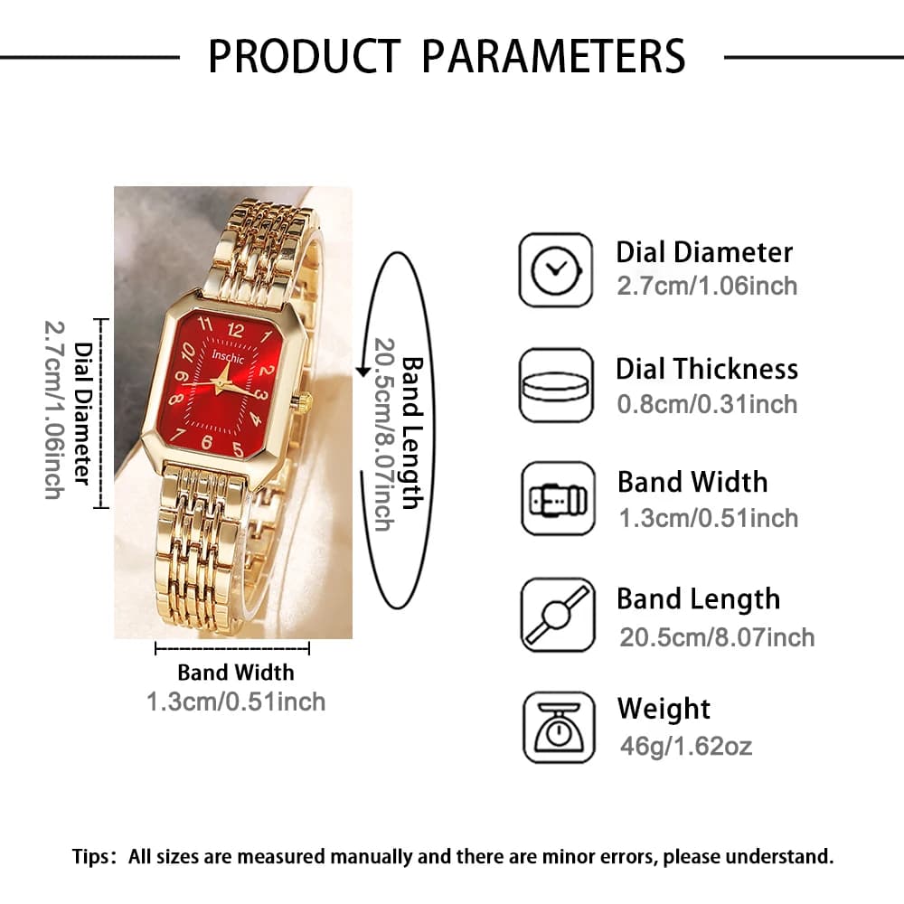 4-piece set of ladies' trend watches with different colored dials, alloy straps, high taste and high quality
