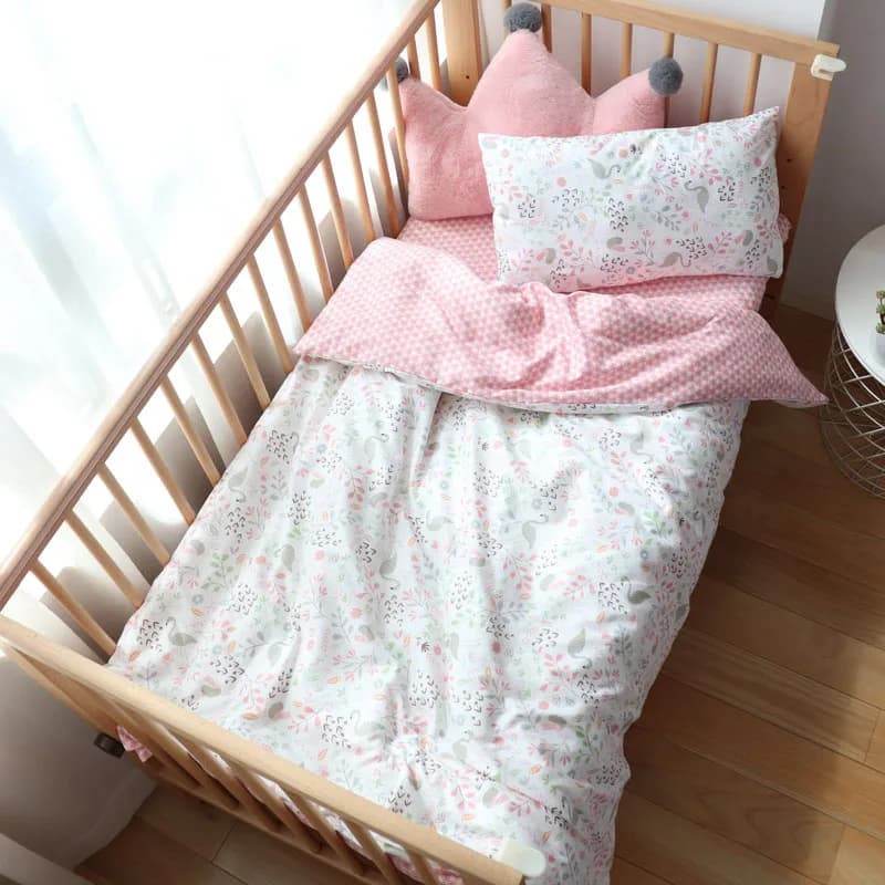 Baby Crib Bedding Set Cotton Bed Linens 3 Piece