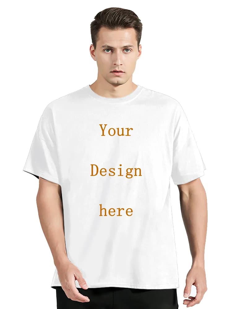Men's Cotton T-shirt Personalized Your Design Here Custom Text Tshirt for Men Add Your Own Design Fashion T Shirt Men Clothing