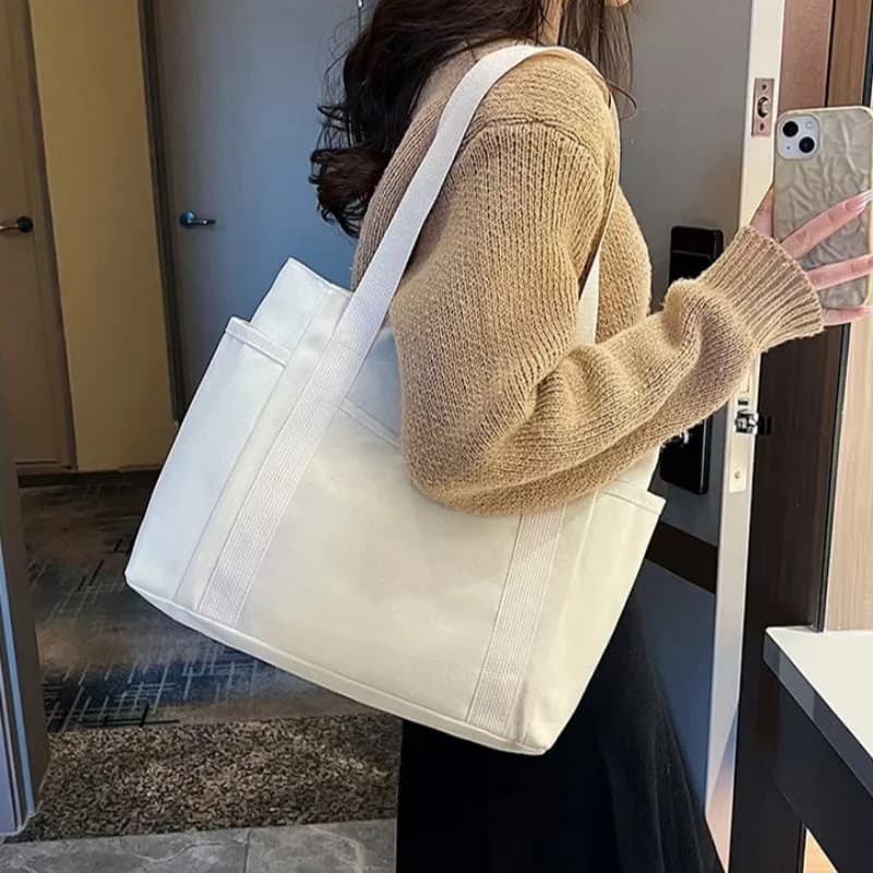 Canvas Tote Bag with Shoulder Handles