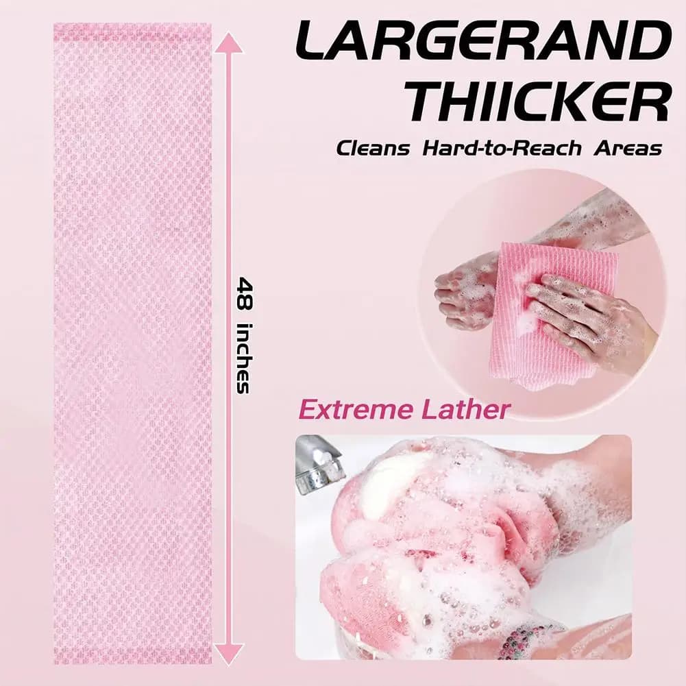 Exfoliating Bath Towel with Extended Length
