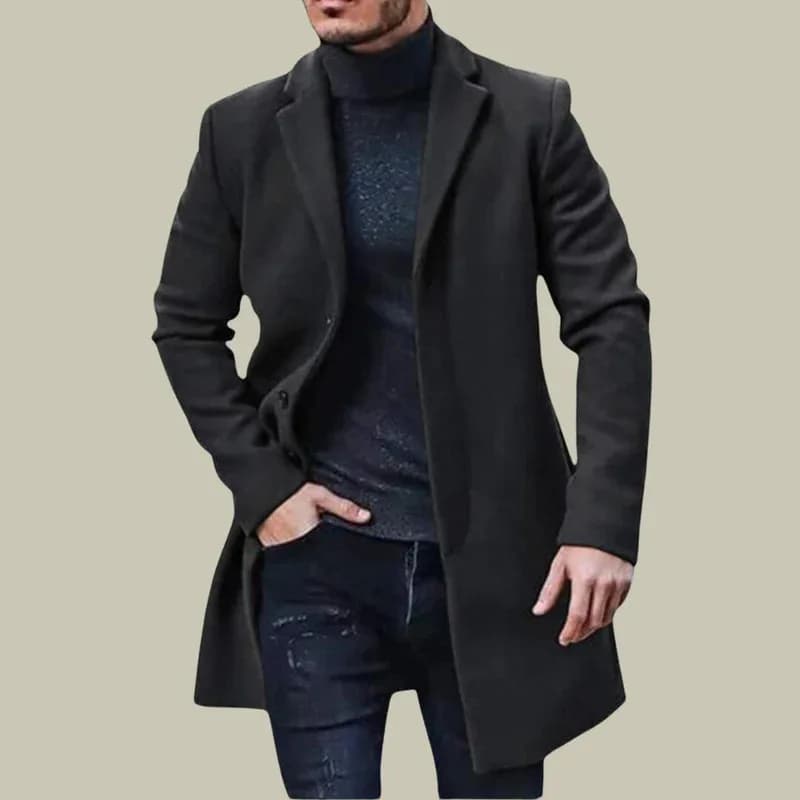 Men's Wool Overcoat Mid-Length