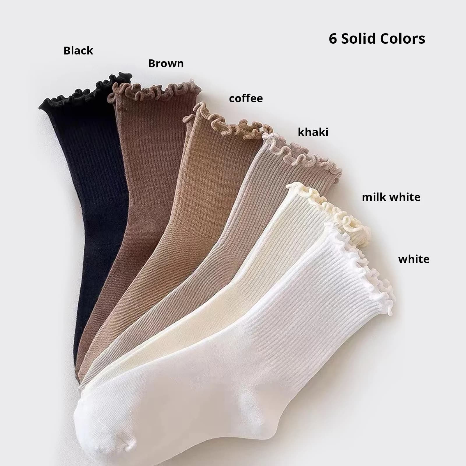 Women's Cotton Ruffle Mid-Calf Socks