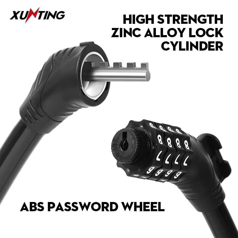 Coiled Combination Bike Cable Lock 54cm