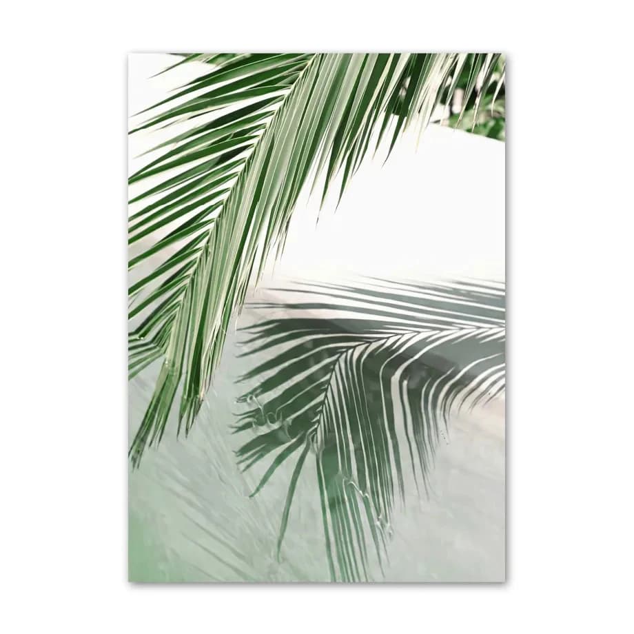 Frameless Green Leaf Landscape Canvas Painting