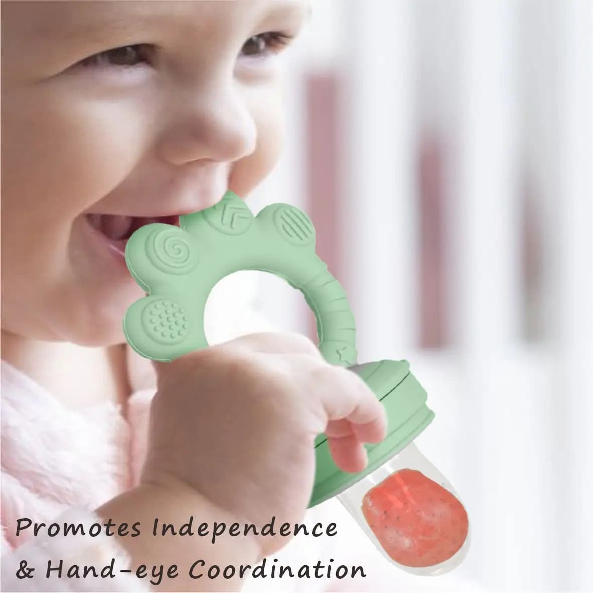 Baby Fruit Food Feeder & Freezer Nibble Tray Combo, Breastmilk Popsicle Molds，Silicone Feeder，Infant Self Feeding, 4M+