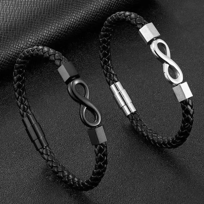 Eight-Shape Handwoven Leather Bracelet