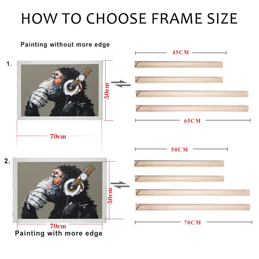 Modern Wall Art Narrow Side Combination of Aluminum Alloy And Wooden Inner Frame Canvas Metal Painting Frame