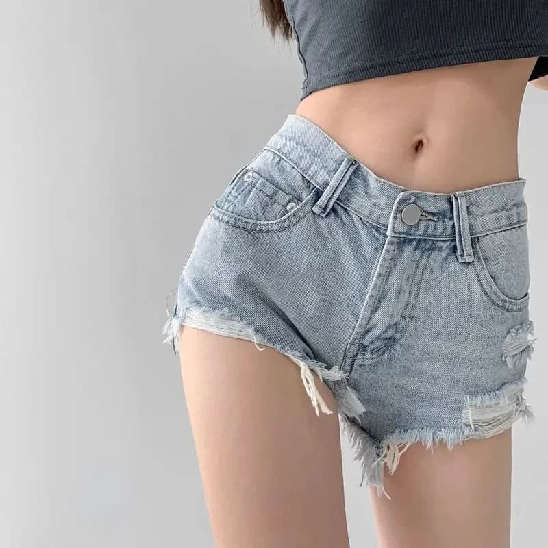 Ripped Denim Shorts for Women