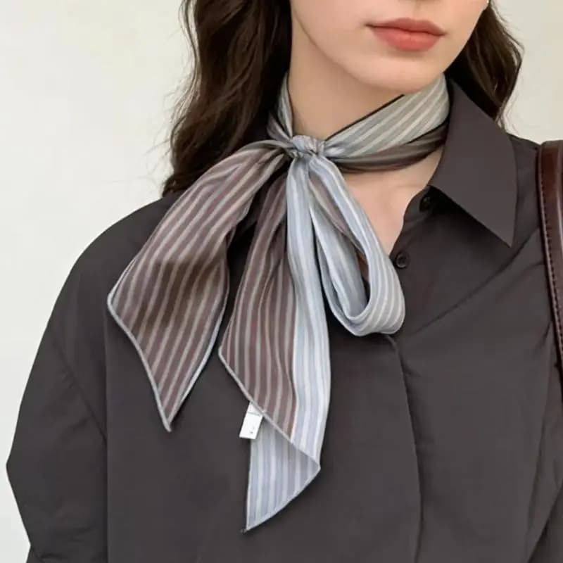 Striped Silk Scarf