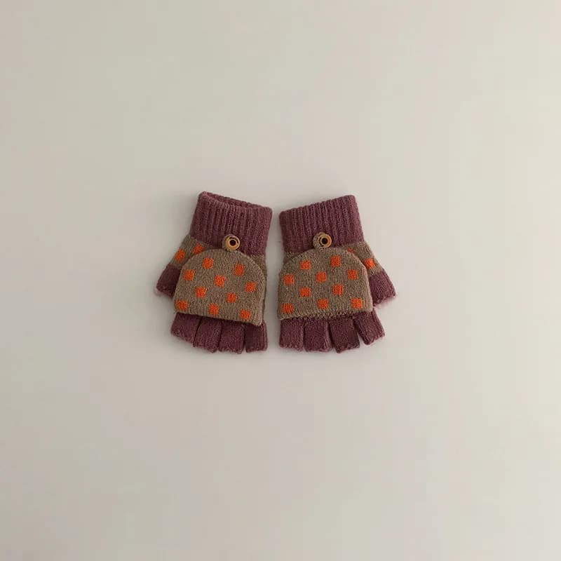 Kids Winter Five Finger Knit Gloves