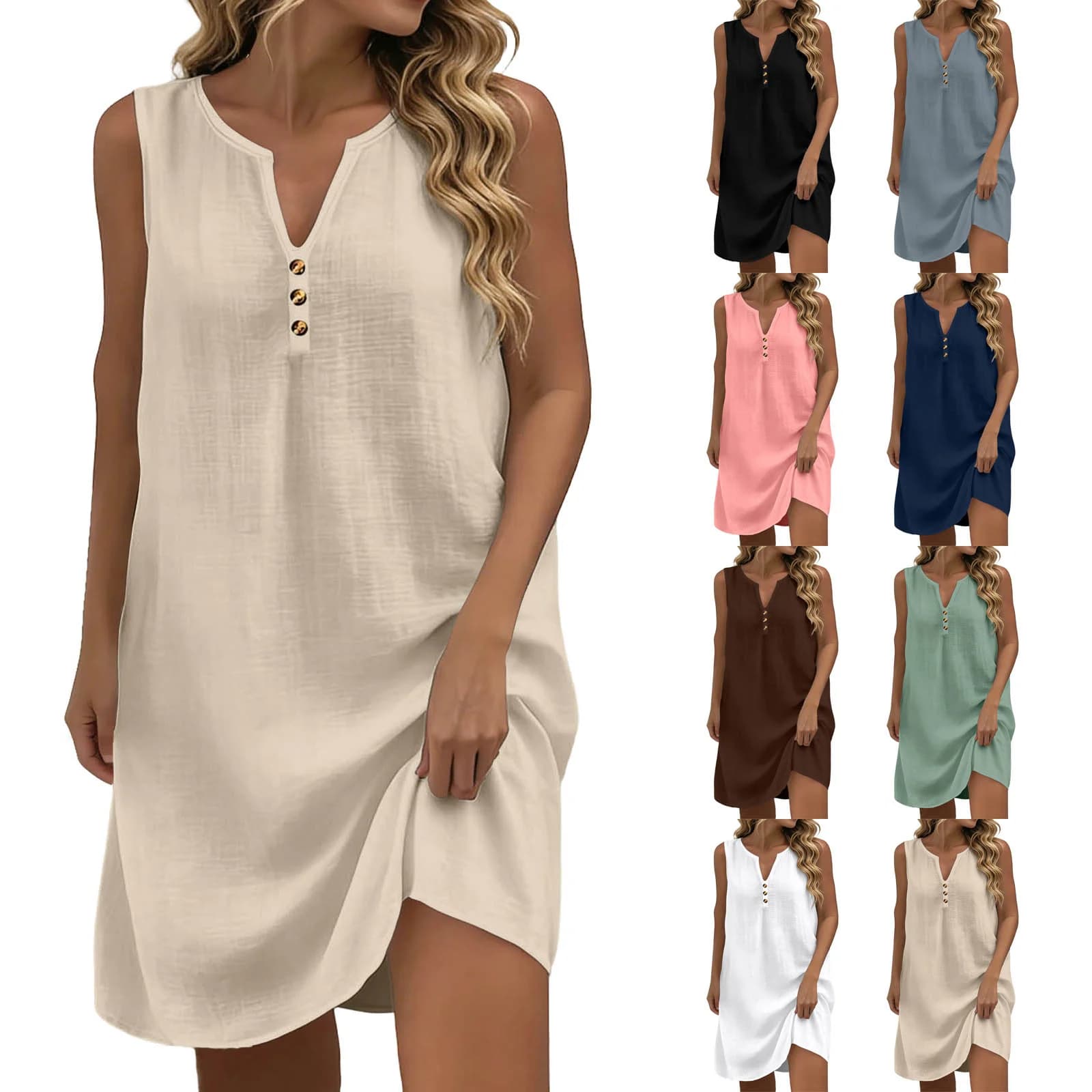 Summer Loose A-Line Dress with Pockets