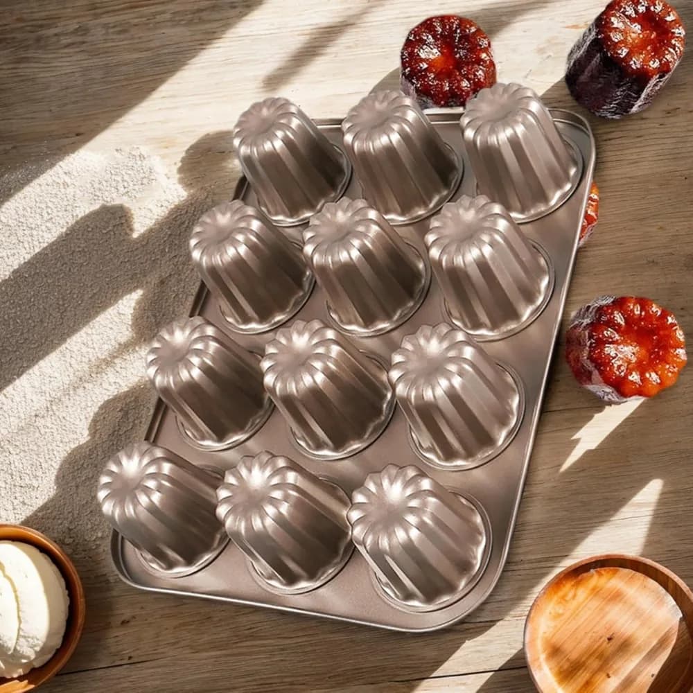12-Cavity Carbon Steel Canelé Mold