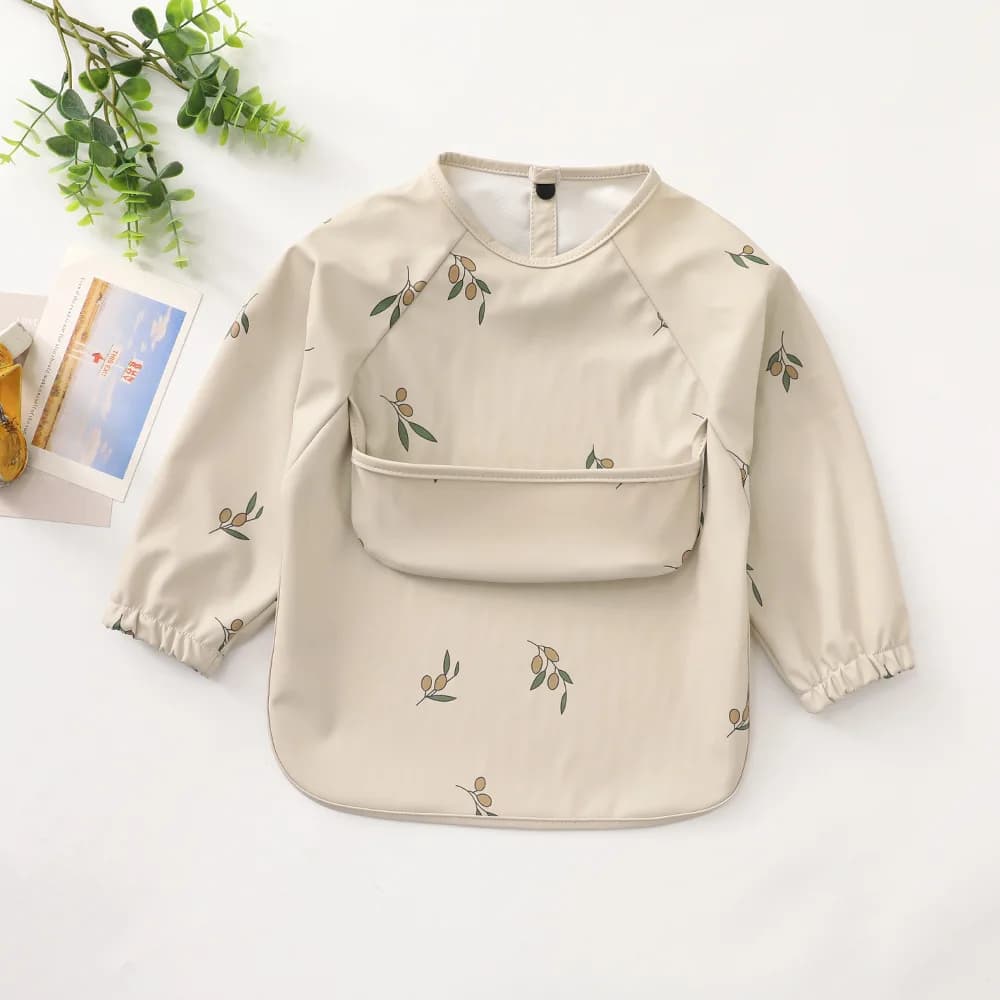 Baby Bibs Waterproof Art Smock with Long Sleeves Easy To Clean Children's Painting Apron Bib for Toddlers Girls Boys Baby Stuff