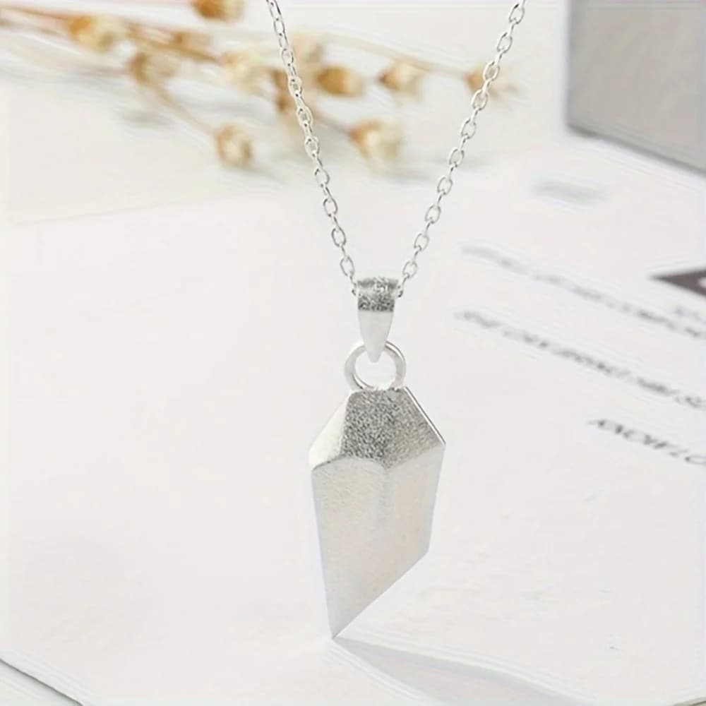 Valentine's Day Gift Good Simple Quality Couple Pendant Necklace Electrocardiogram Magnetic HeartPendant Splicing Necklace