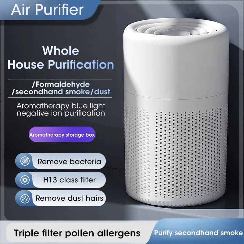 Portable USB Air Purifier with Blue Ion Technology